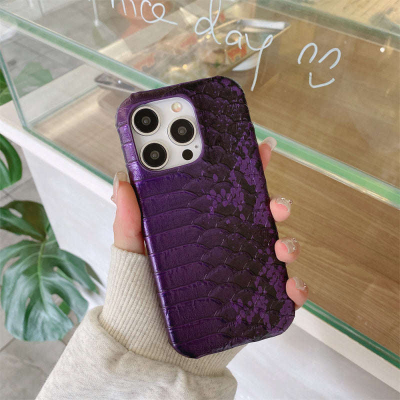 Premium Leather Realistic Snake Skin Texture iPhone Case - PU Seismic Cover, Durable & Stylish Protection for iPhone Models