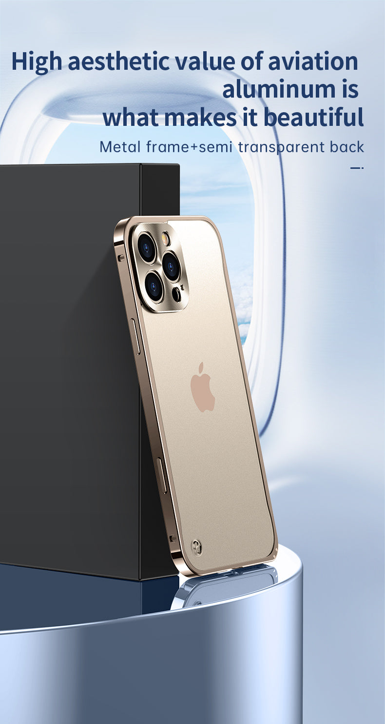 Luxury Magnetic Aluminum Phone Case Shockproof Slim Metal Frame with Full Lens Protection and Wireless Charging Compatibility