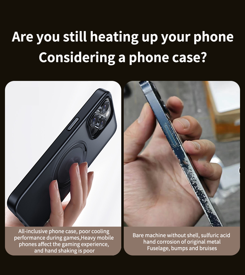 Luxury Hybrid Metal Phone Case - Camera Protection, Silicone Frame, Aluminum Heat-Dissipating Bumper, Shockproof Design | Case for iPhone