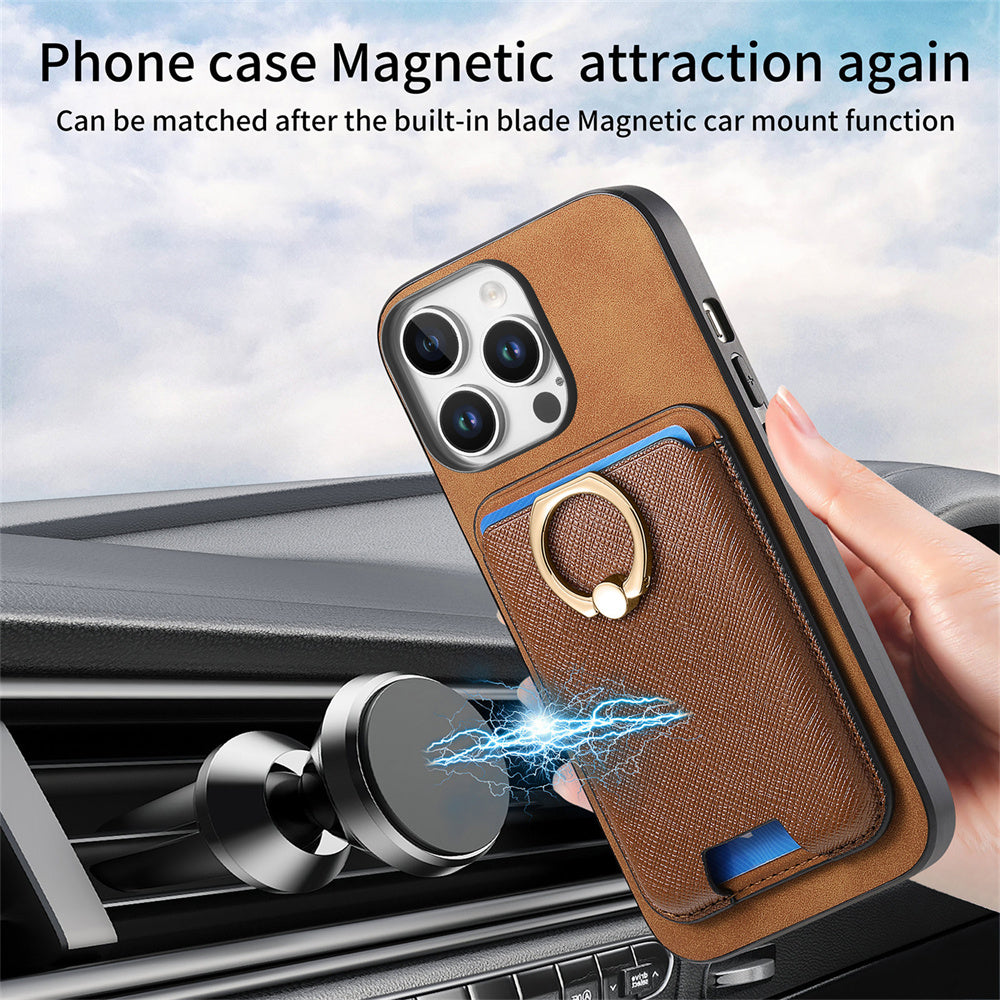 Luxury Detachable Magnetic Wallet Case – Card Holder, Ring Stand, and Shockproof Protection for Secure and Convenient Use