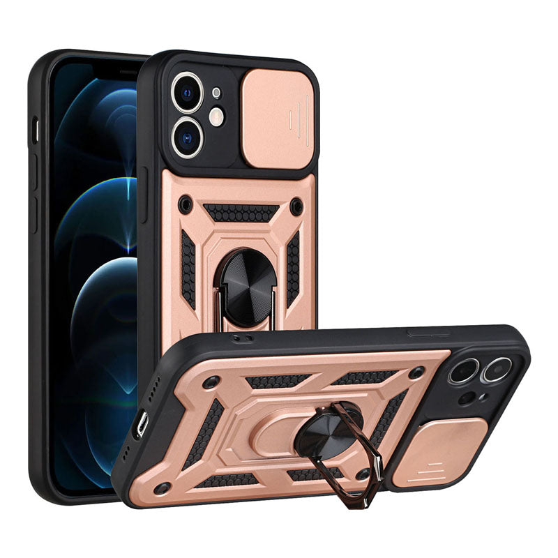 Shockproof Armor Case – Slide Camera Lens Protection, Rugged Full-Body Cover for iPhone Models