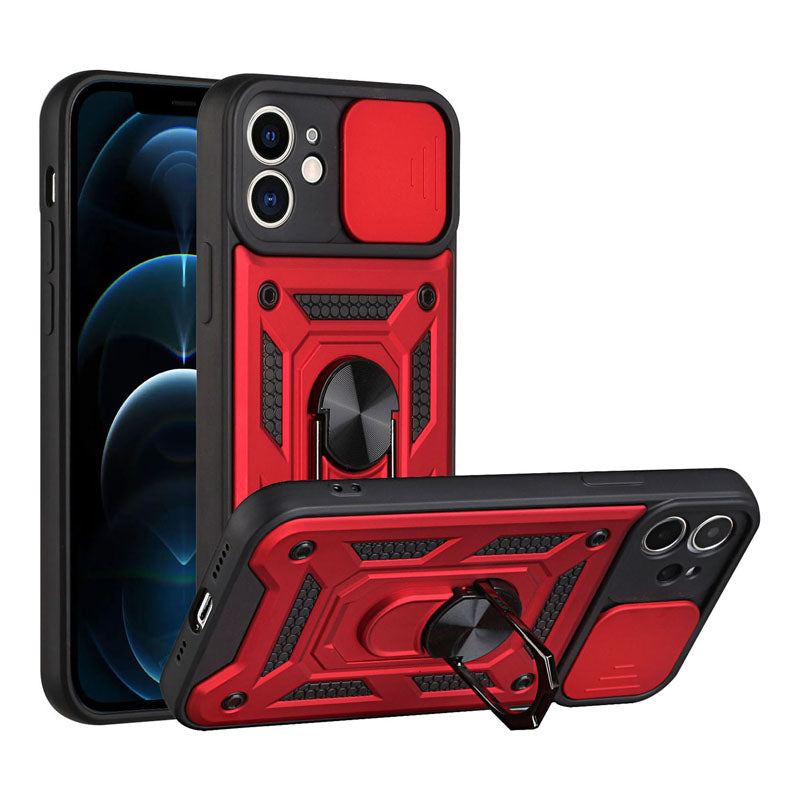 Shockproof Armor Case – Slide Camera Lens Protection, Rugged Full-Body Cover for iPhone Models