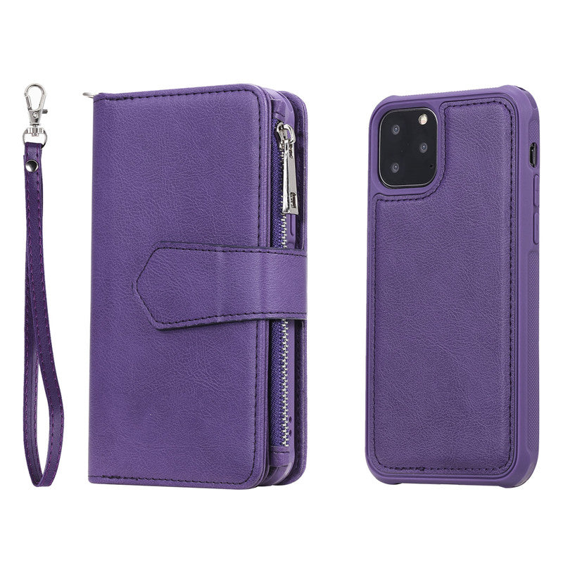 Luxury Magnetic Detachable Wallet Case – Premium Leather Flip Cover, Card Slots, Handbag Design, Stand Feature for iPhone