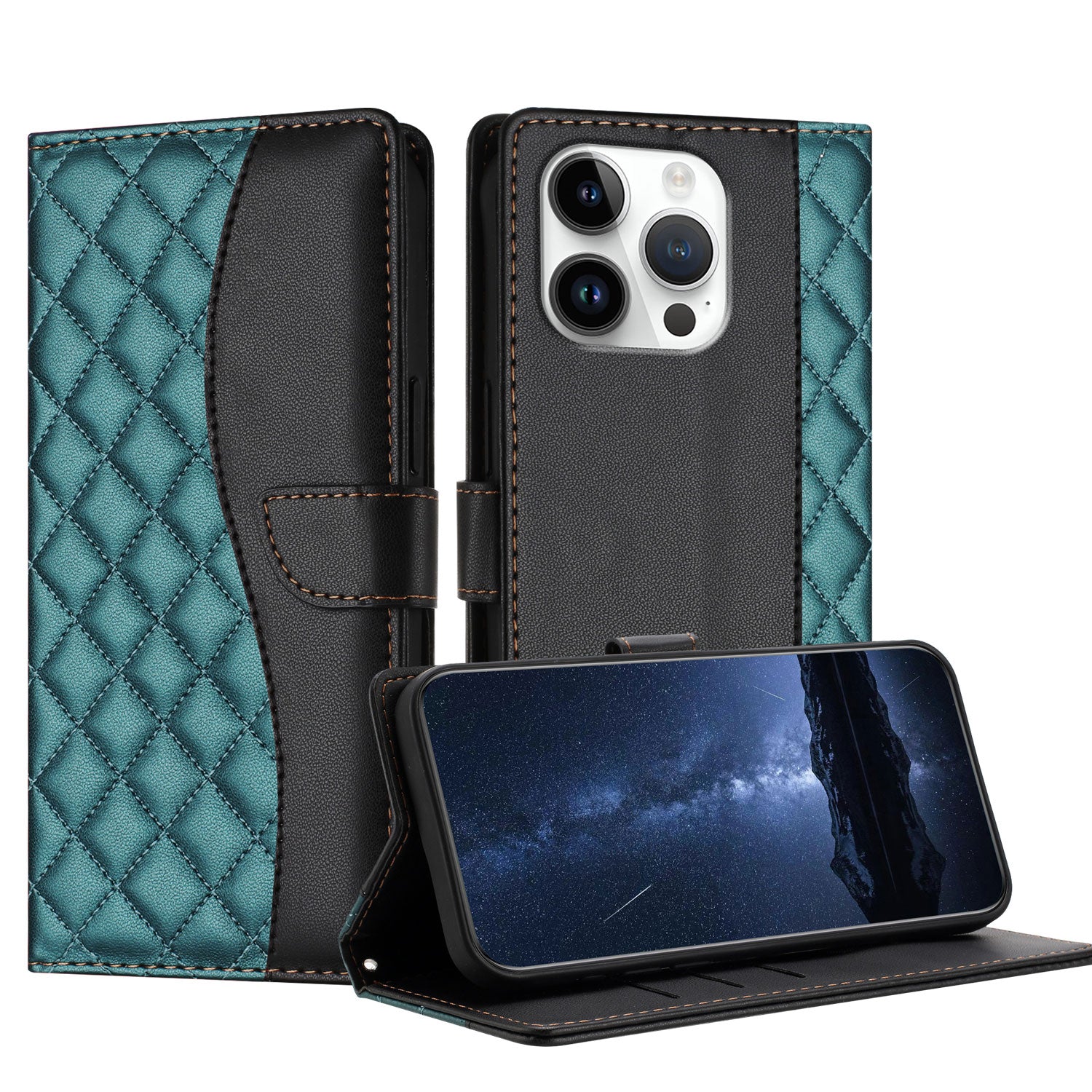 Luxury Quakeproof Flip Leather Wallet Case – Premium Shockproof Protection, Card Slot, Magnetic Closure, Stylish Design for iPhone