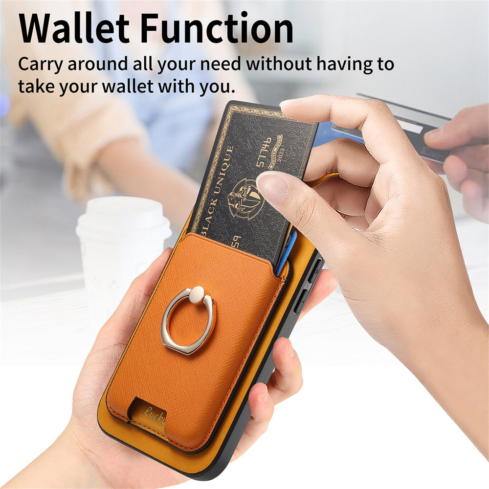 Luxury Detachable Magnetic Wallet Case – Card Holder, Ring Stand, and Shockproof Protection for Secure and Convenient Use