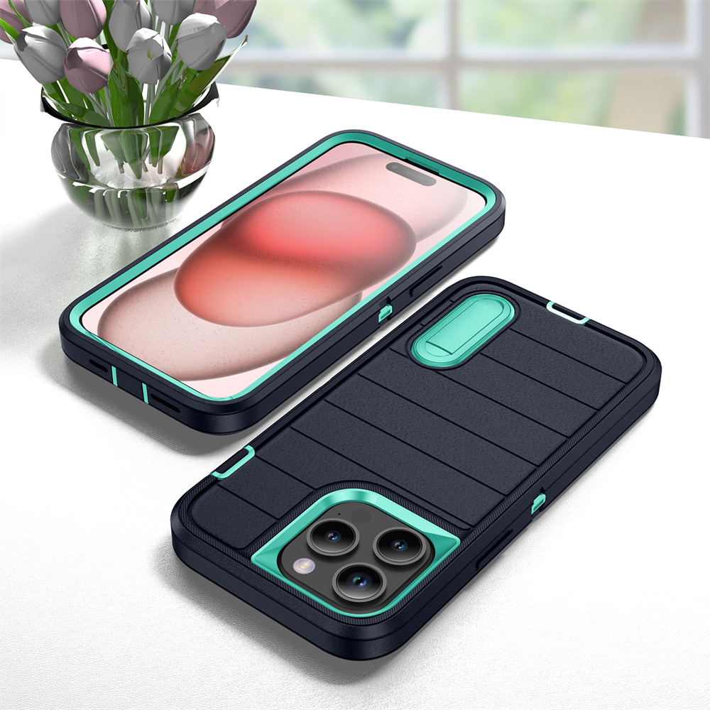 New 3-in-1 Hybrid Defender Case – Kickstand Full-Body Protection Cover for iPhone Models, Rugged and Durable Design