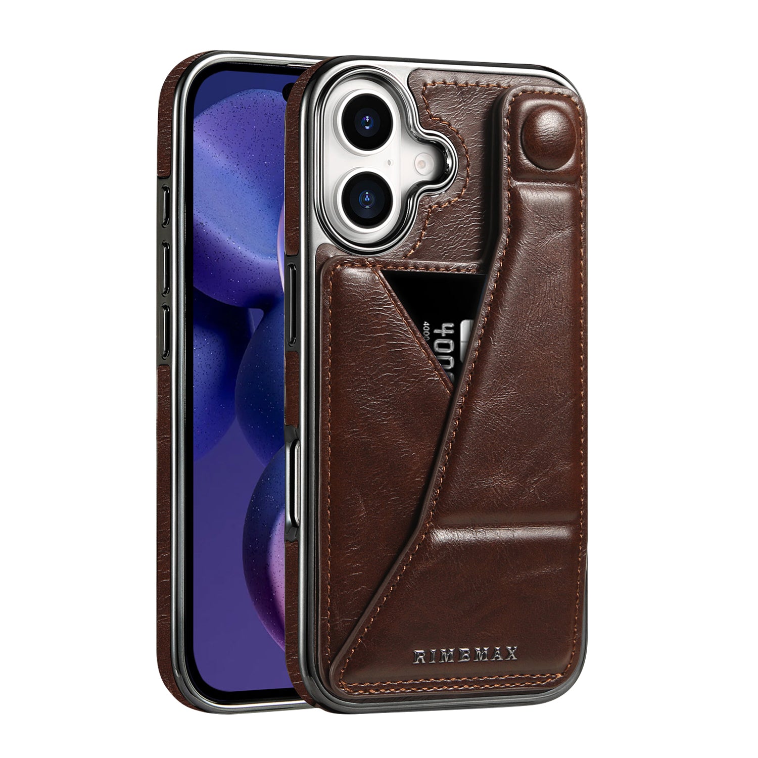 Luxury Electroplated Leather Phone Case – Stand Card Holder, Premium Anti-Fall Protection, Stylish Design, and Durable Cover for Ultimate Convenience