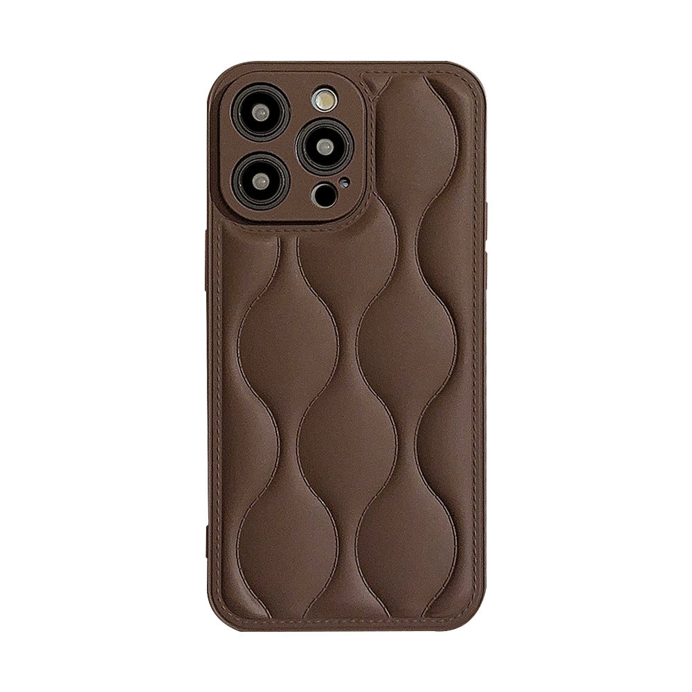 Luxury Shockproof Phone Case - Retro Chocolate Design, Simple Geometry Art, Cute and Durable Protective Cover for Daily Use