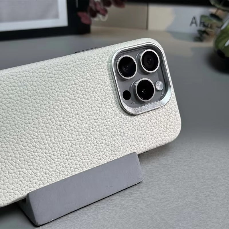 Luxury MagSafe Leather iPhone Case – Wireless Charging, Alloy Lens Protection Durable Cover for Everyday Use Case for iPhone