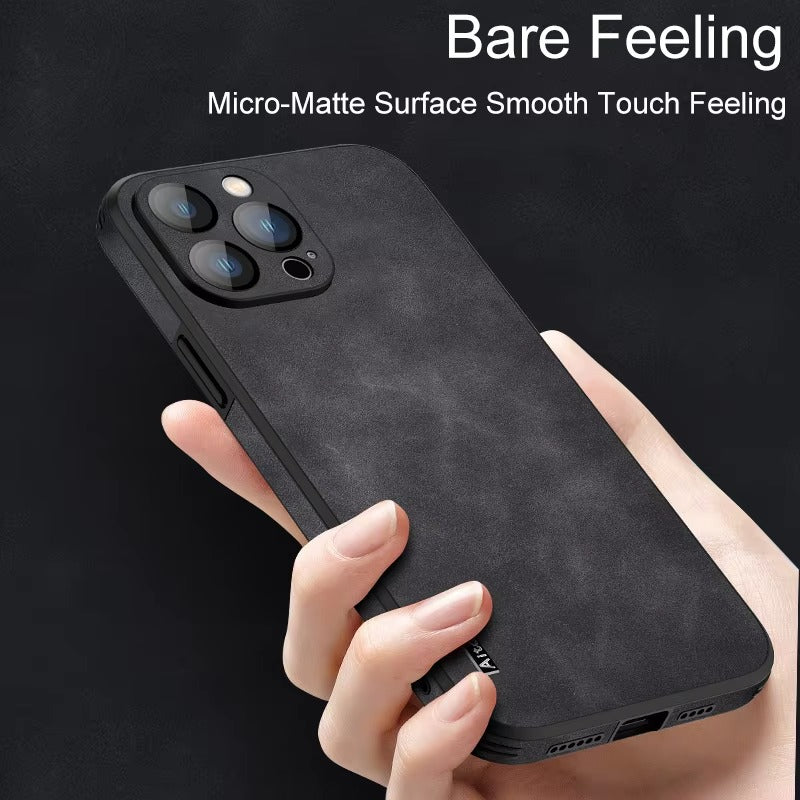 Luxury Vintage Leather Shockproof iPhone Case – Soft Silicone, Matte Finish, Durable & Stylish Protection | Case for iPhone