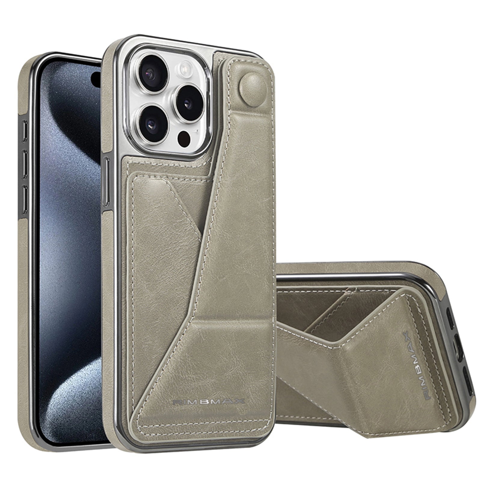 Luxury Electroplated Leather Phone Case – Stand Card Holder, Premium Anti-Fall Protection, Stylish Design, and Durable Cover for Ultimate Convenience