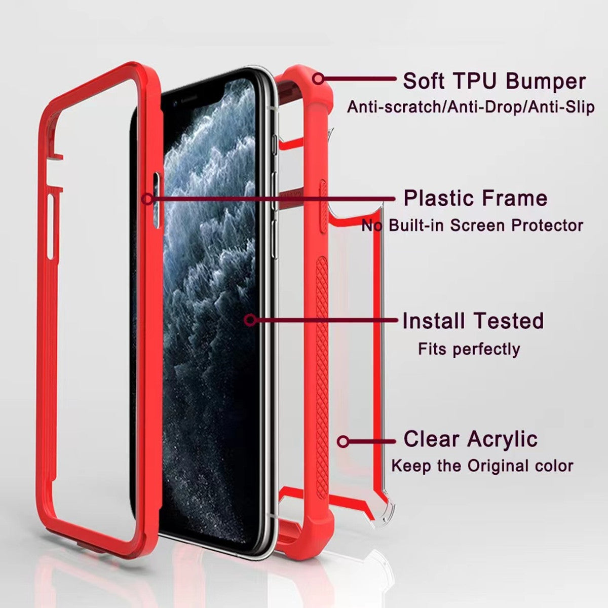 Transparent Hybrid Rugged Phone Case – Anti-Shock Doom Armor Cover for iPhone Models, Durable and Protective Design