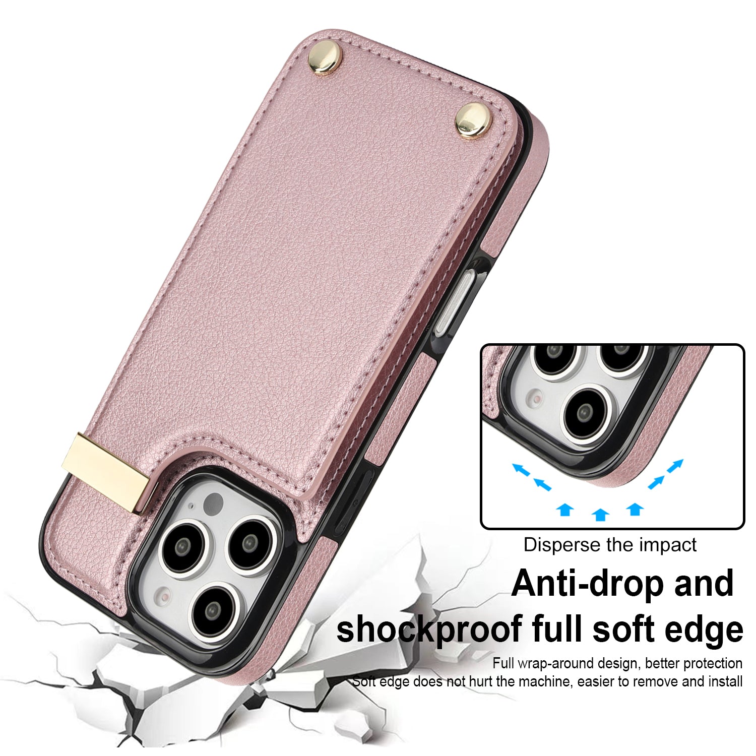 Shockproof Leather Wallet Case – Flip Cover with Card Holder, Secure Pocket, Durable Protection for iPhone Models