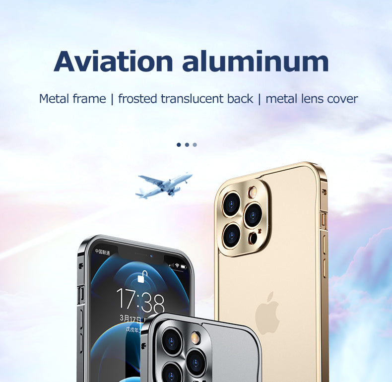 Luxury Magnetic Aluminum Phone Case Shockproof Slim Metal Frame with Full Lens Protection and Wireless Charging Compatibility