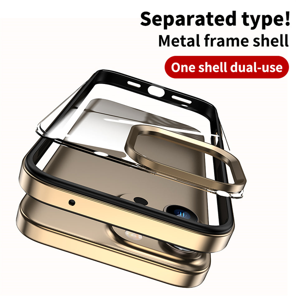 Luxury 2-in-1 Clear Acrylic Case - Ultra-Thin Aluminum Metal Lens Frame, Alloy Bumper, Lightweight Design | Case for iPhone