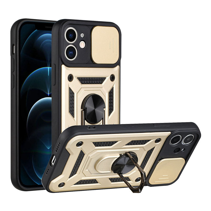 Shockproof Armor Case – Slide Camera Lens Protection, Rugged Full-Body Cover for iPhone Models