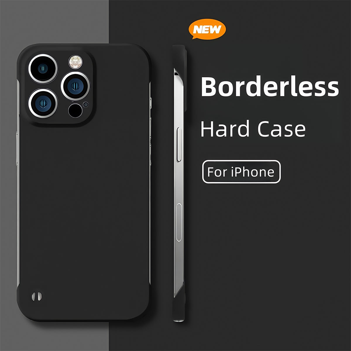 Ultra-Thin Minimalist Borderless Phone Case – Frameless Skin-Friendly Matte Hard PC Cover for iPhone Models