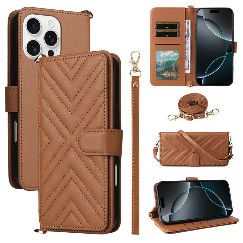 Luxury Crossbody Wallet Phone Case – Fashion Shoulder Strap, Magnetic Closure, Card Holder, and Premium Protection for iPhone