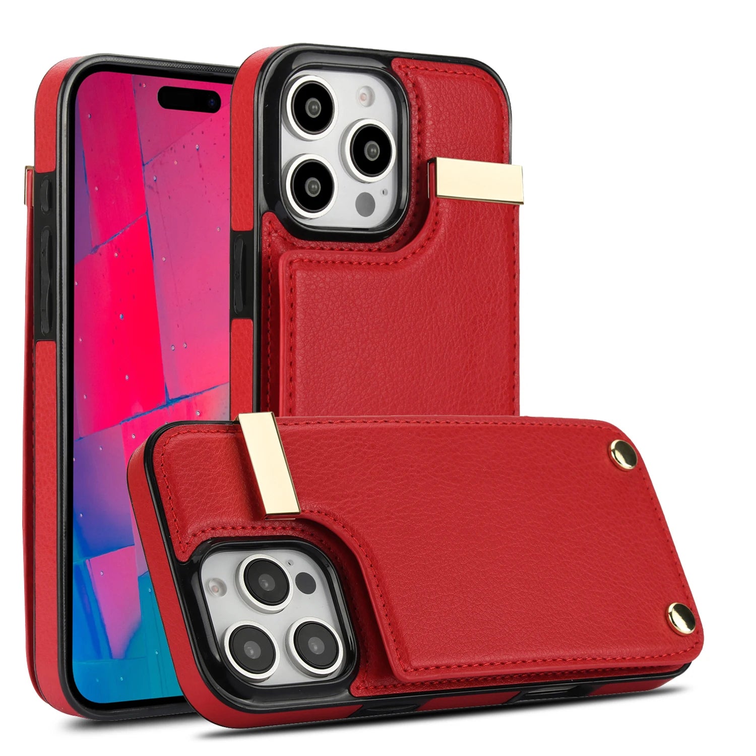 Shockproof Leather Wallet Case – Flip Cover with Card Holder, Secure Pocket, Durable Protection for iPhone Models