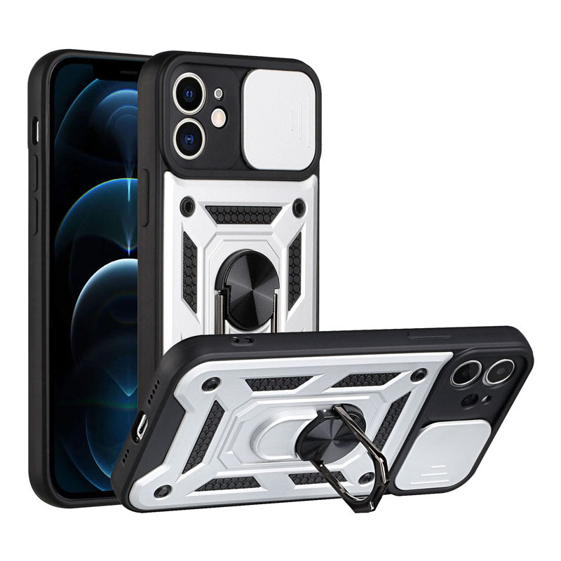 Shockproof Armor Case – Slide Camera Lens Protection, Rugged Full-Body Cover for iPhone Models