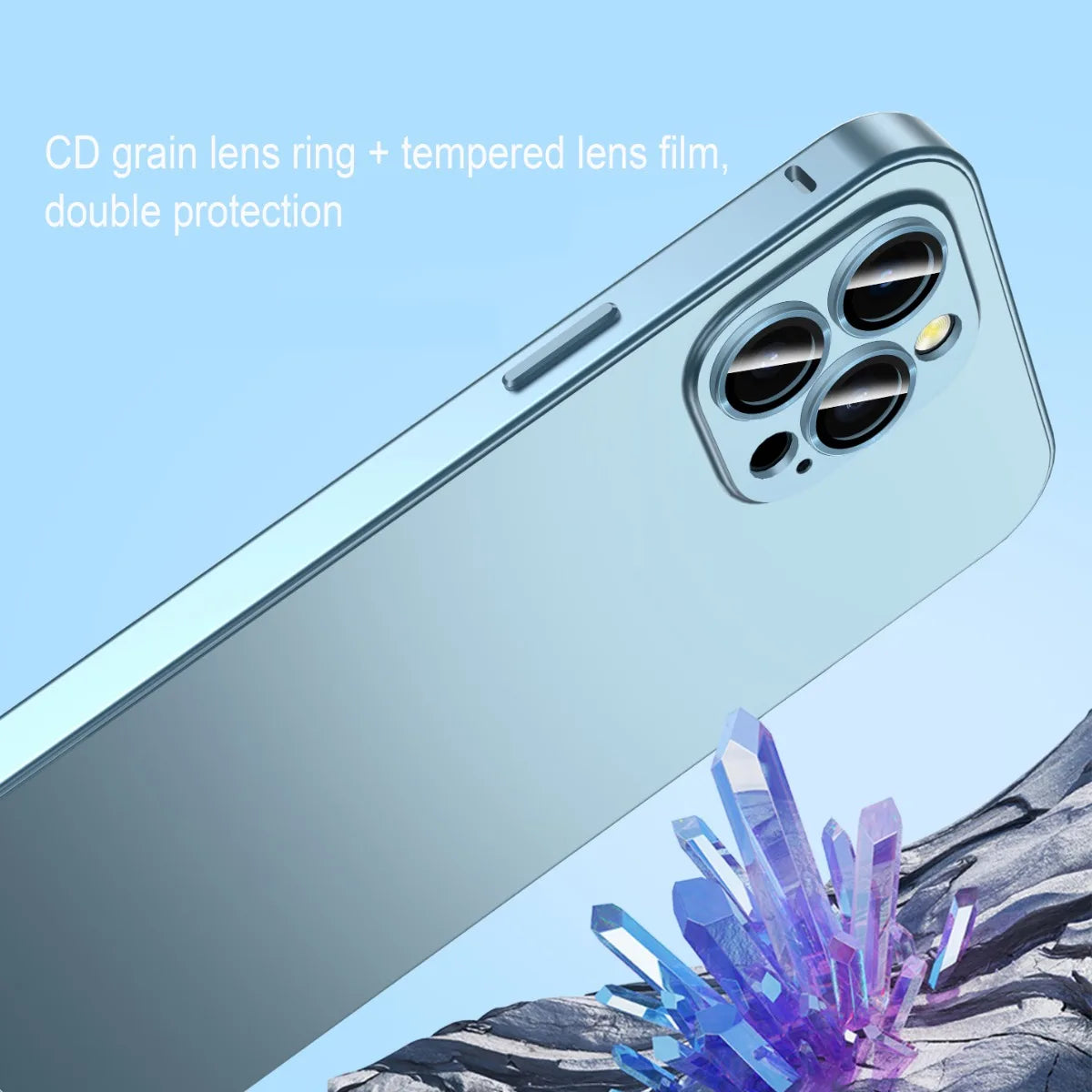 Luxury Aluminum Metal Frame iPhone Case - Shockproof, Camera Lens Protection, PC Back Cover