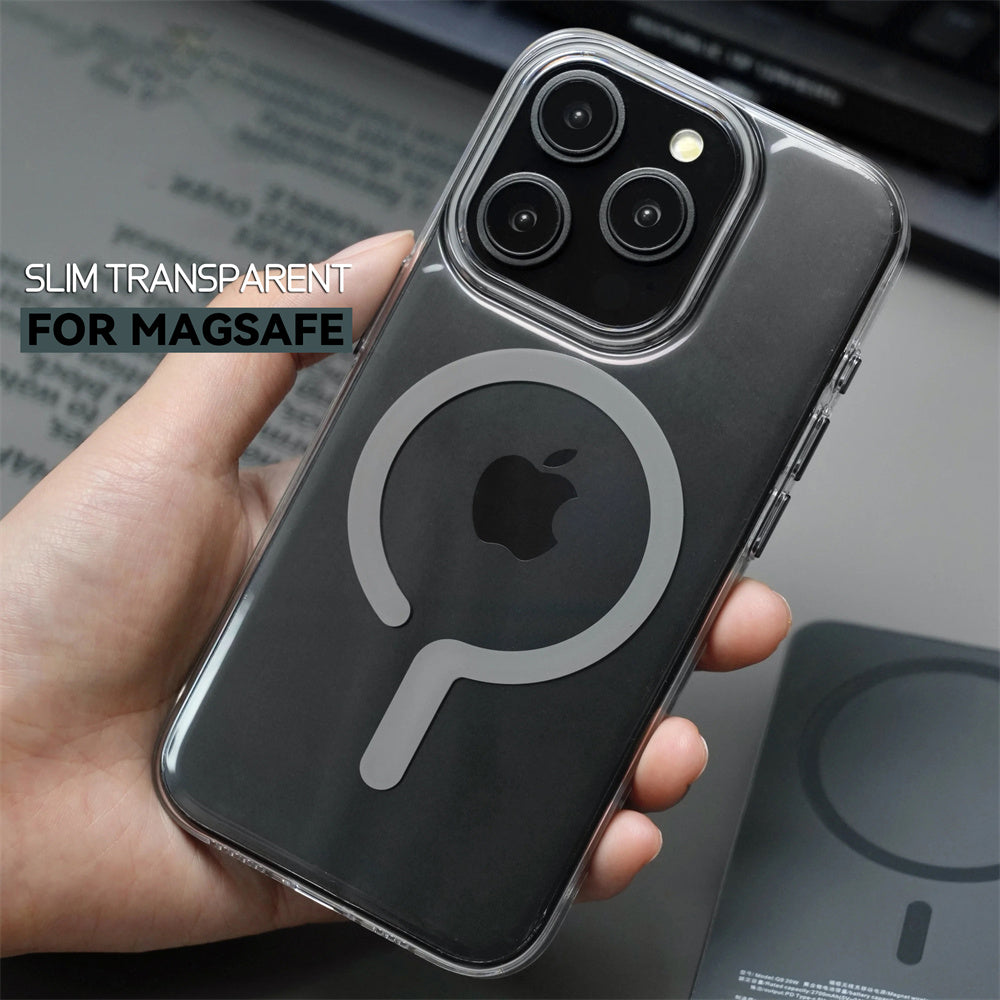 Luxury Titanium Gray Magnetic iPhone Case – Strong MagSafe Charging, Metal Buttons, Shockproof Hard Shell, Sleek & Durable Protection | Case for iPhone