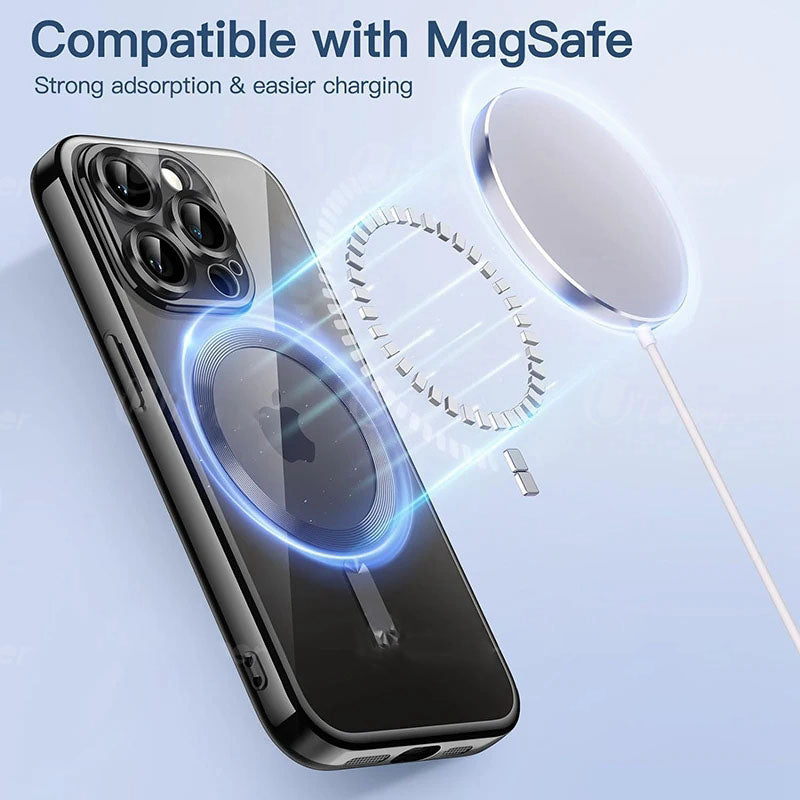 Luxury Ultra-Thin iPhone Case - MagSafe Compatible, Clear Transparent, Shockproof, Scratch-Resistant Hard PC Cover 