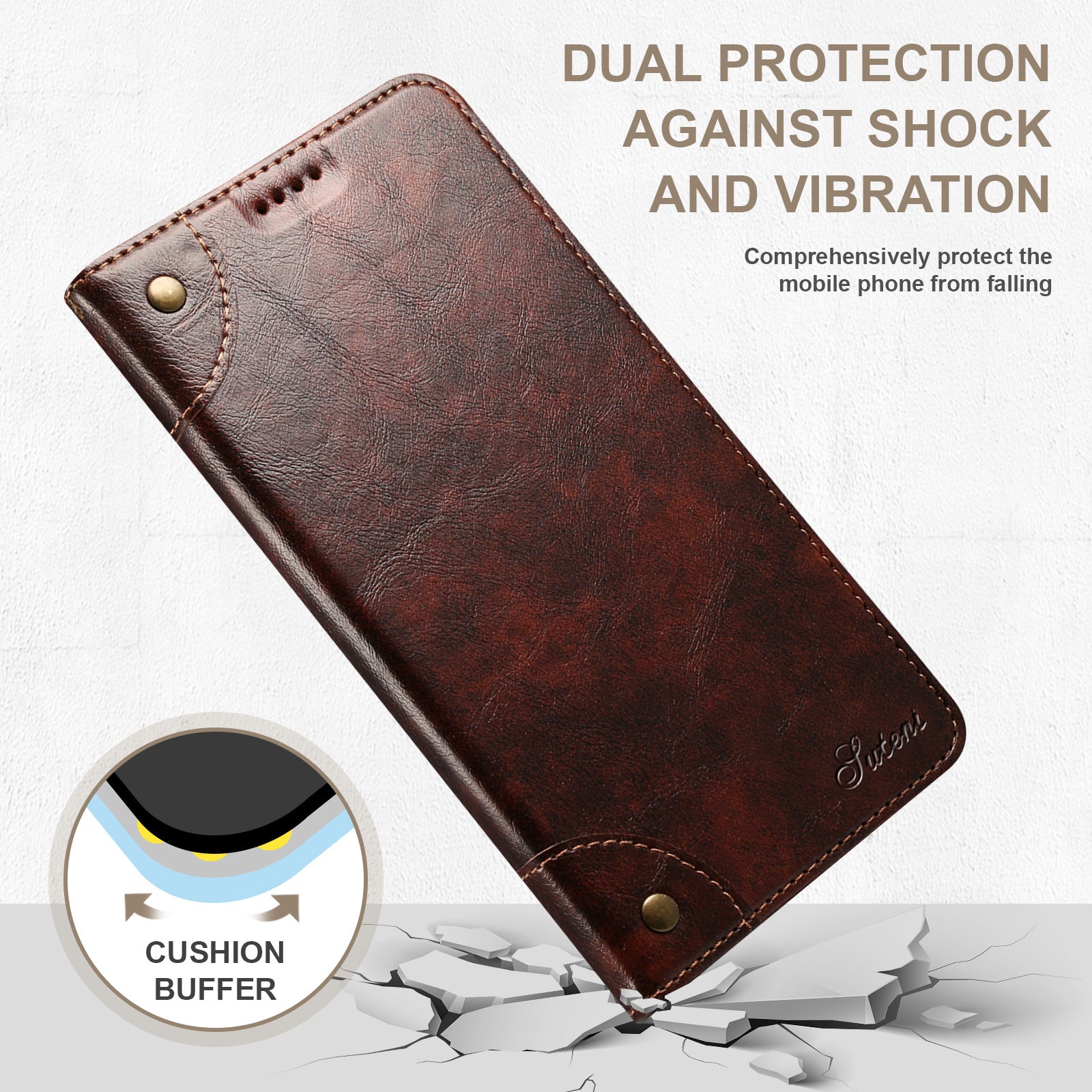 Retro Leather Flip Wallet Case – Magnetic Closure, Card Slots, Shockproof Protection, Elegant Vintage Design, Durable PU Leather Cover for iPhone