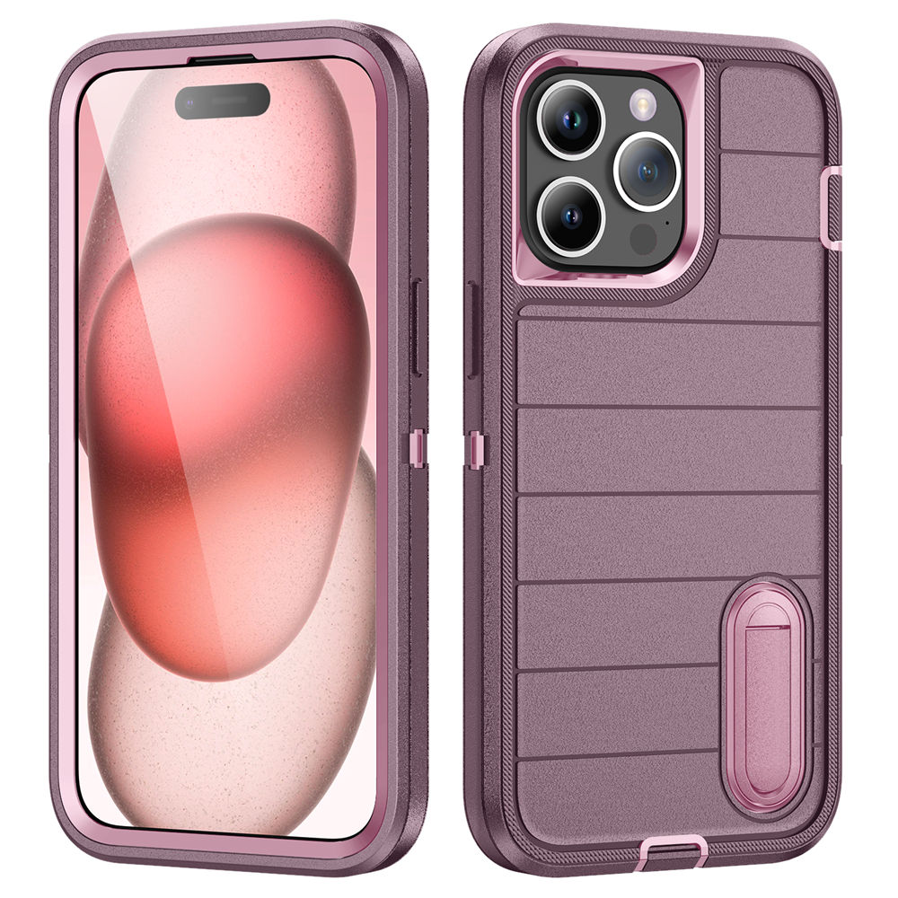 New 3-in-1 Hybrid Defender Case – Kickstand Full-Body Protection Cover for iPhone Models, Rugged and Durable Design