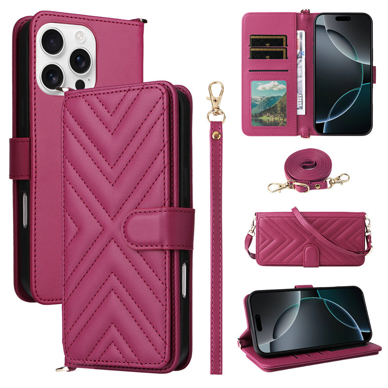 Luxury Crossbody Wallet Phone Case – Fashion Shoulder Strap, Magnetic Closure, Card Holder, and Premium Protection for iPhone