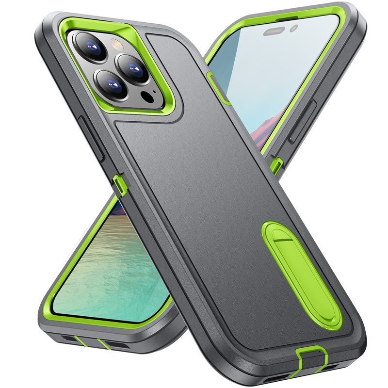 Hybrid Military-Grade Defender Case – Kickstand Full-Body Protection Cover for iPhone Models, Rugged and Shockproof Design