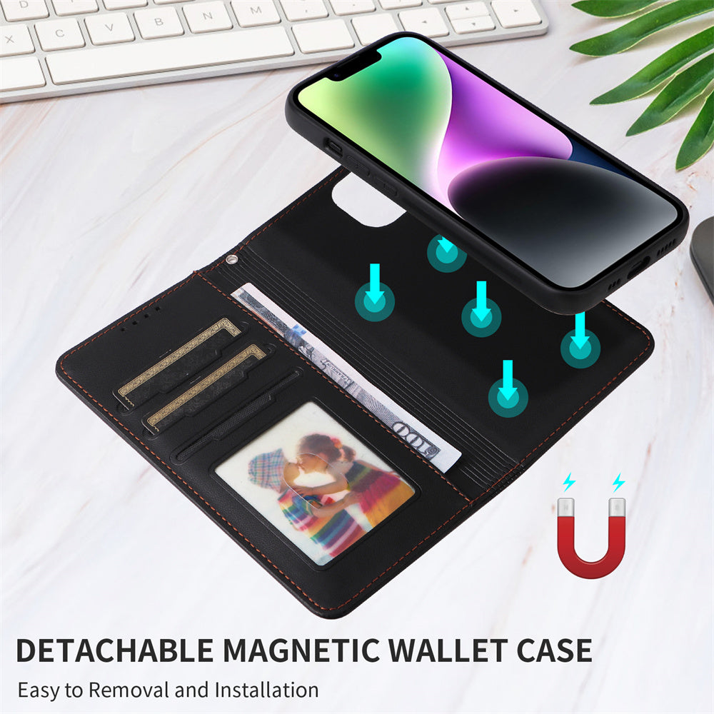 Luxury 2-in-1 Detachable Wallet Case – Magnetic Leather Folio, Card Holder, Kickstand, Secure Clasp, Stylish & Durable Protection