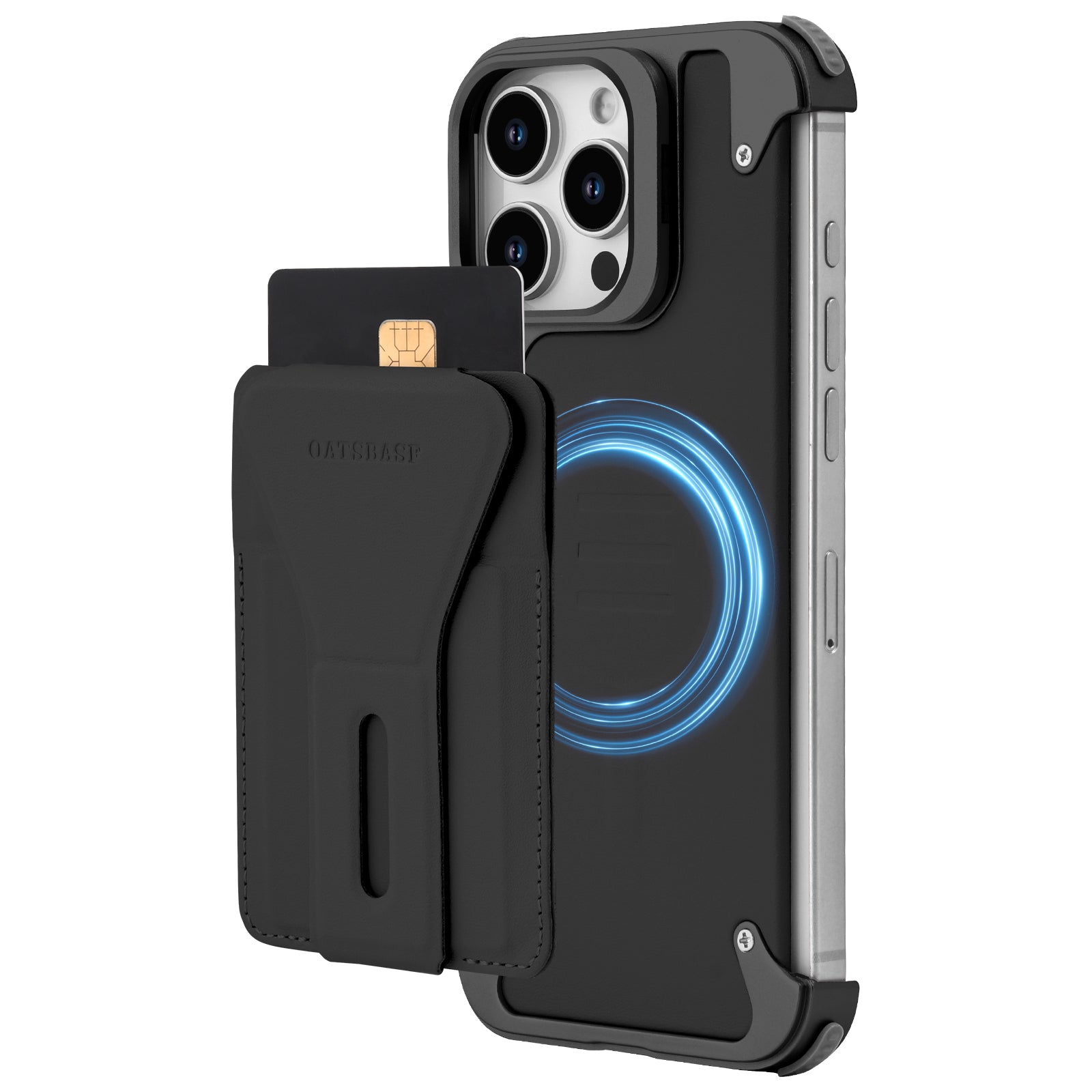 Premium Magnetic Wallet Phone Case – Card Holder, Wireless Charging Compatible, Shockproof Bumper Protection for iPhone