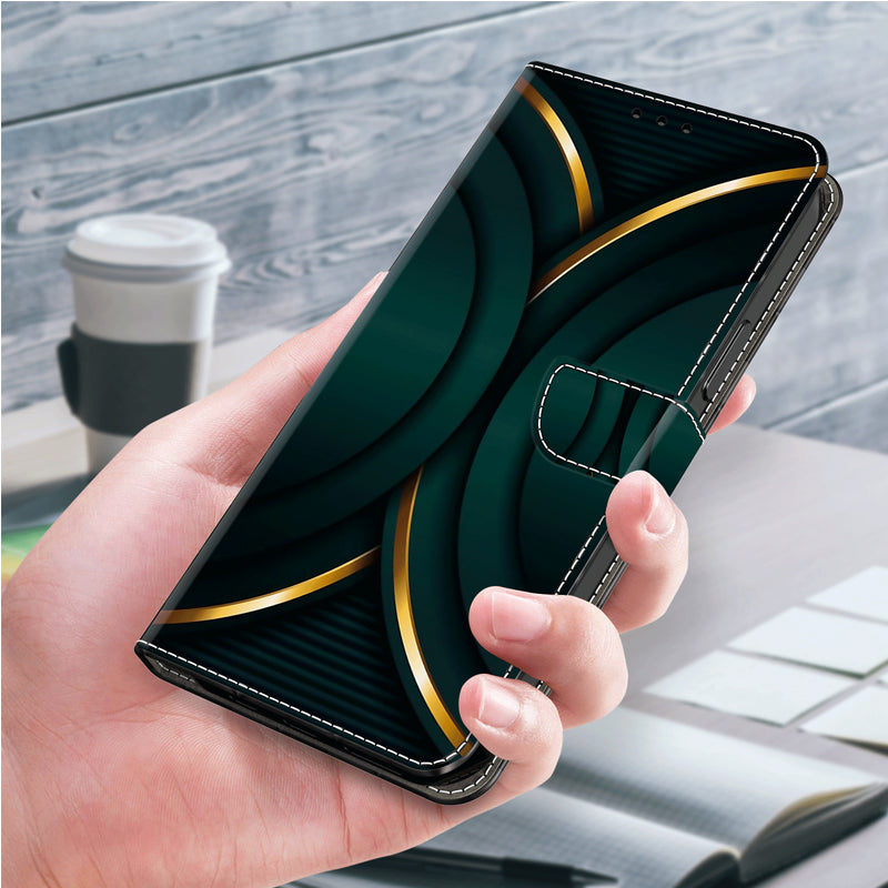 Luxury Flip Leather Wallet Case 3D Fashion Painted Pattern, Card Holder Stand Function Shockproof Protective Cover for iPhone