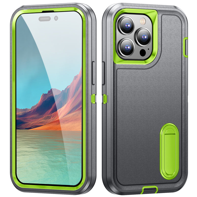 Hybrid Military-Grade Defender Case – Kickstand Full-Body Protection Cover for iPhone Models, Rugged and Shockproof Design