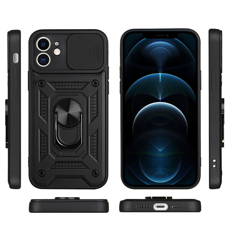 Shockproof Armor Case – Slide Camera Lens Protection, Rugged Full-Body Cover for iPhone Models