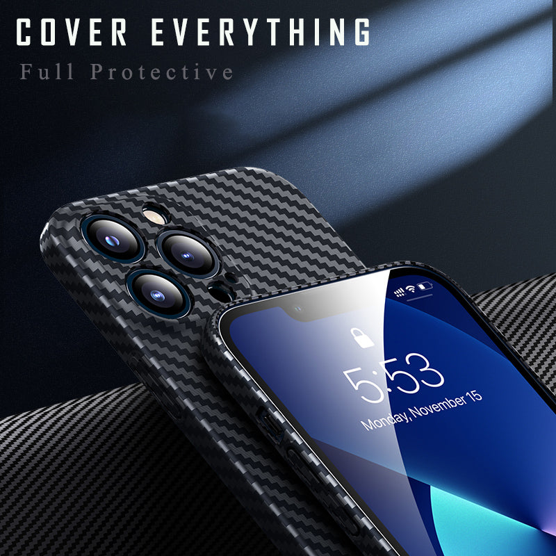 Luxury Ultra-Thin Carbon Fiber Matte Case – 0.2mm PP Back Cover for iPhone Models, Lightweight, Sleek, and Durable Protection