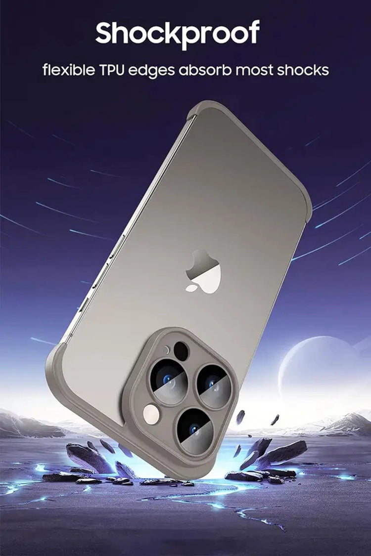 Metal Corner Pads Case – Aluminum Alloy Bumper with Camera Lens Protector, Bare Machine Design, Antifall Protection for iPhone Models