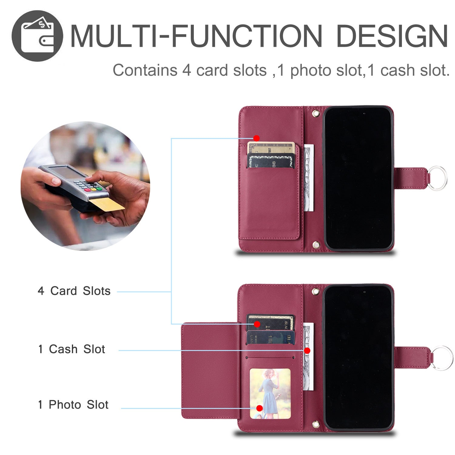 Luxury Leather Flip Phone Case – Premium Wallet, Bracket Protection,  Elegant Cover with Card Slots, Durable & Functional