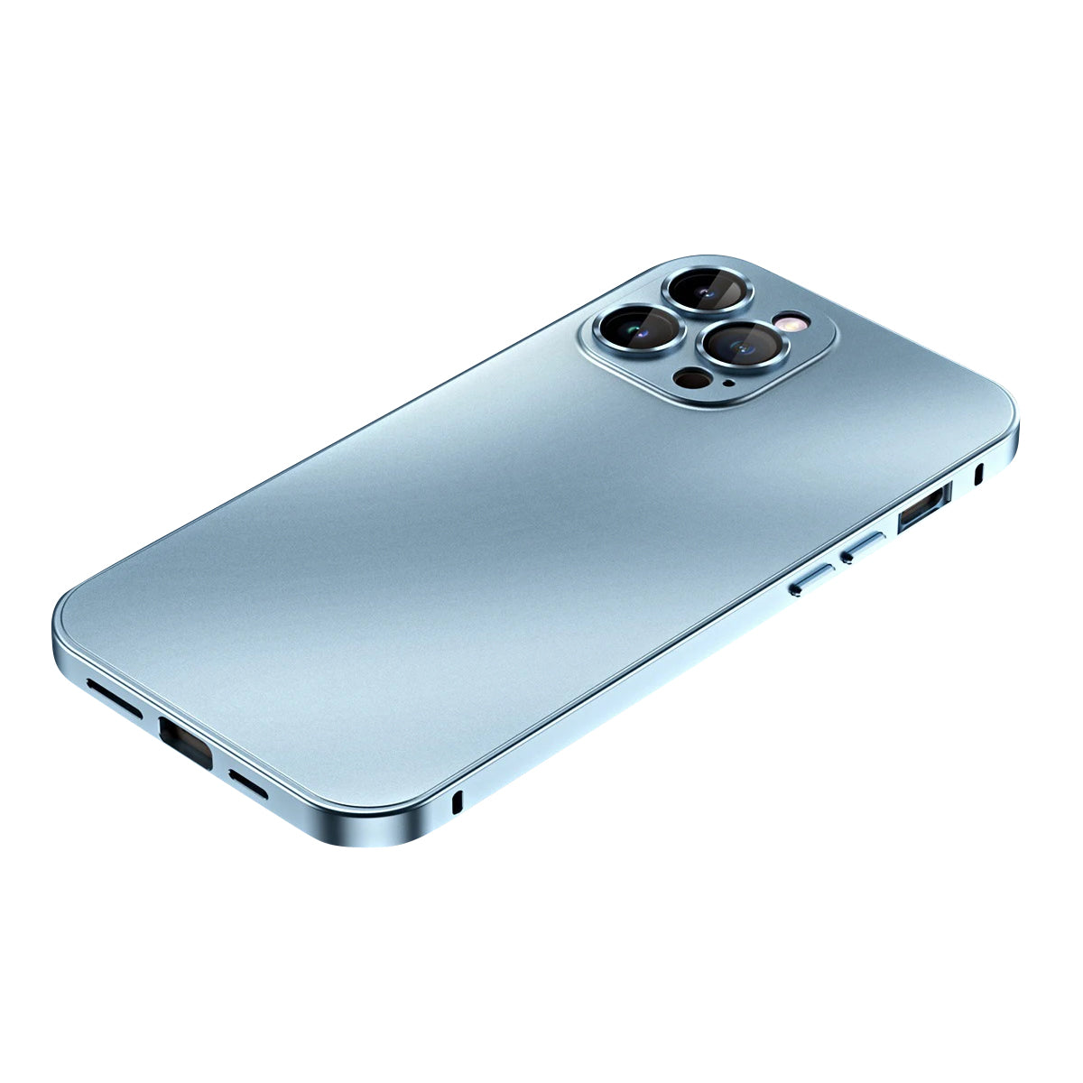 Luxury Aluminum Metal Frame iPhone Case - Shockproof, Camera Lens Protection, PC Back Cover