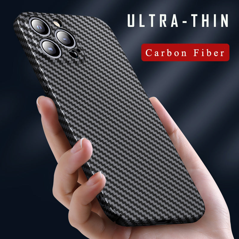 Luxury Ultra-Thin Carbon Fiber Matte Case – 0.2mm PP Back Cover for iPhone Models, Lightweight, Sleek, and Durable Protection