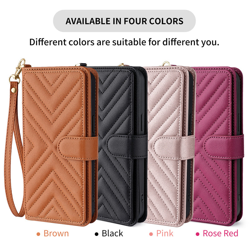 Luxury Crossbody Wallet Phone Case – Fashion Shoulder Strap, Magnetic Closure, Card Holder, and Premium Protection for iPhone