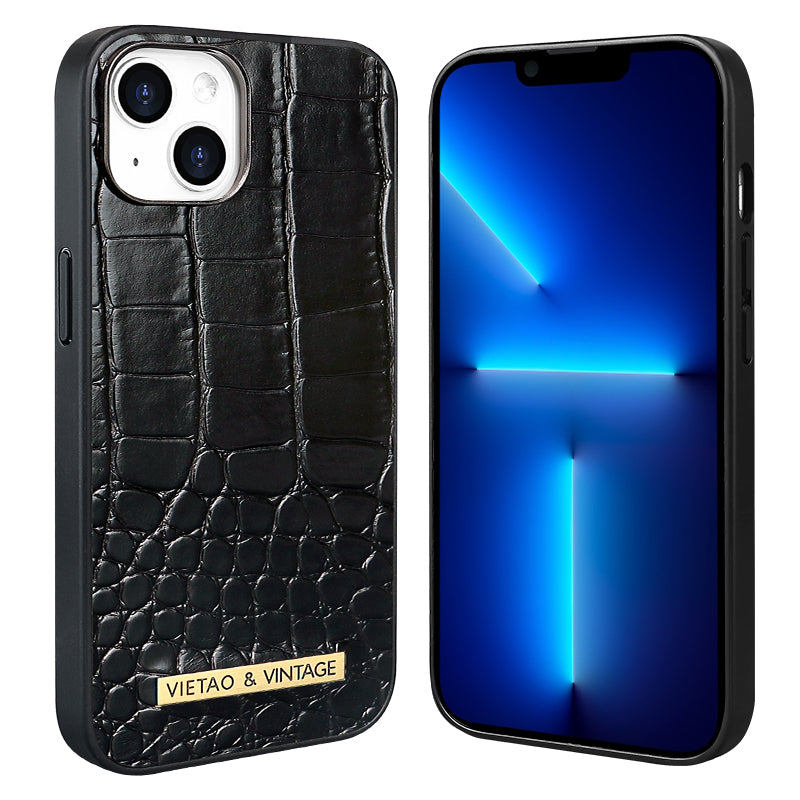 Luxury Crocodile Pattern Leather iPhone Case - Business Style, Shockproof, Durable Bumper Cover