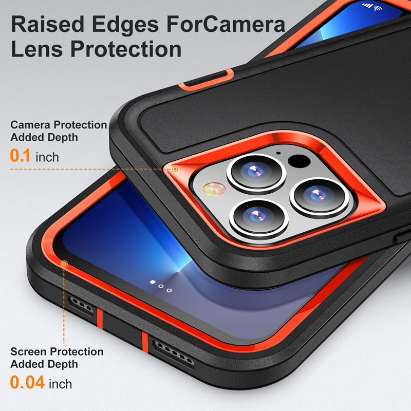 Hybrid Military-Grade Defender Case – Kickstand Full-Body Protection Cover for iPhone Models, Rugged and Shockproof Design